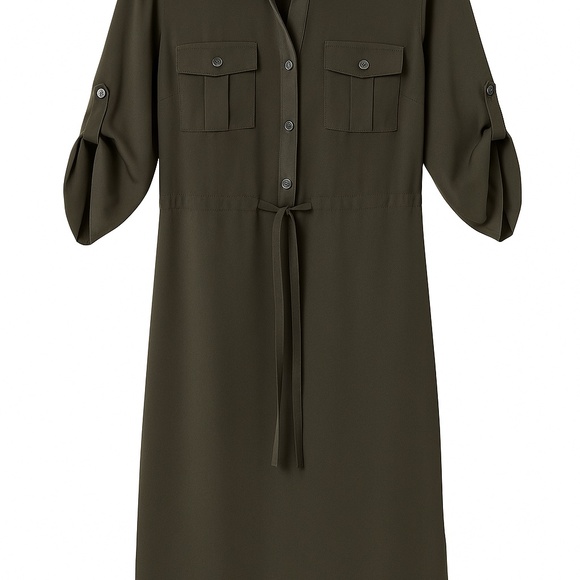 🟣Women! Mossimo Supply Co Shirt Dress, size XS, in olive green. - Picture 6 of 8